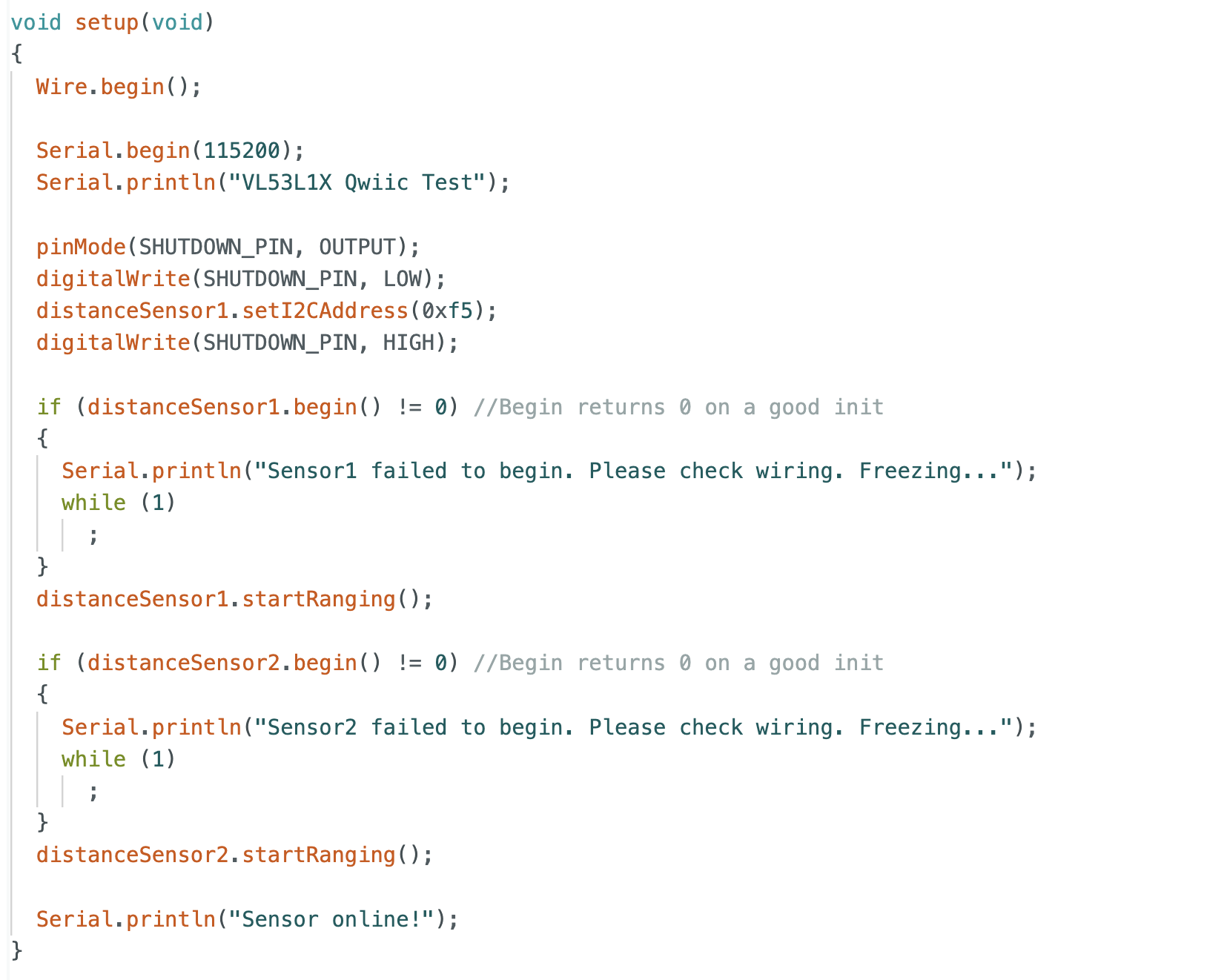2 ToF Sensor Parallel Code