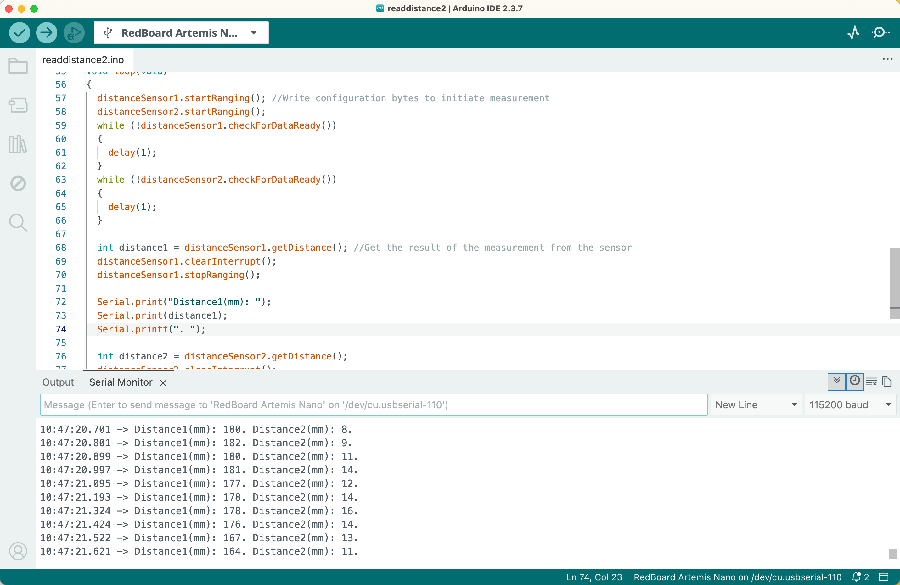 2 ToF Sensor Parallel